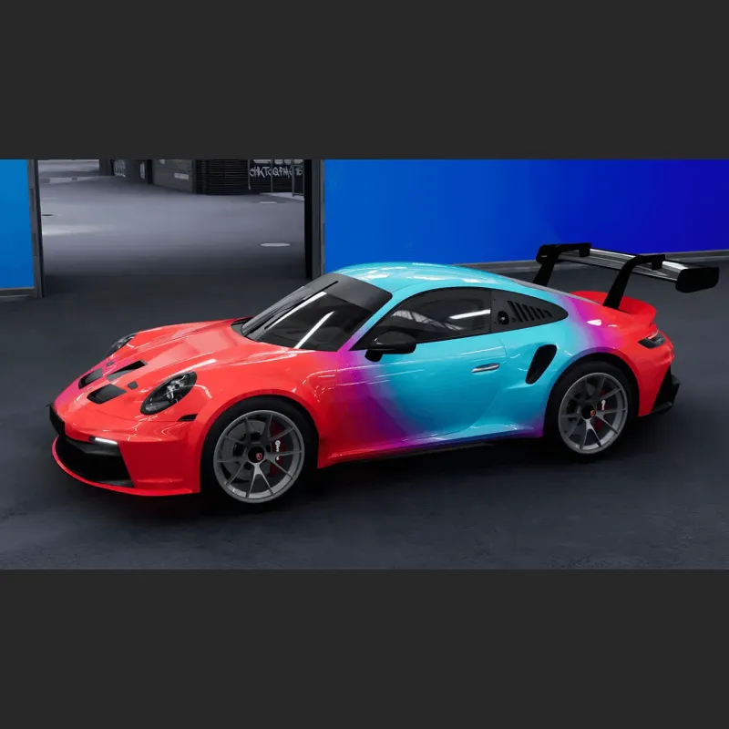 Ravoony Plus Customized Red Blue Gradient Vinyl Wrap