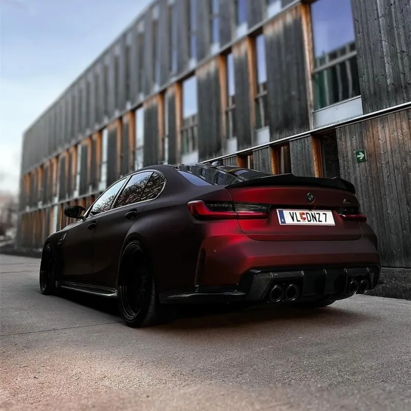 Ravoony Plus PET Matte Chrome Romanee Red Vinyl Car Wrap