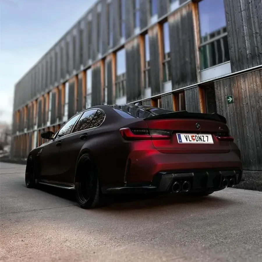 Ravoony Plus PET Matte Chrome Romanee Red Vinyl Car Wrap