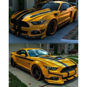 Black Car Stipes Decals DIY Design