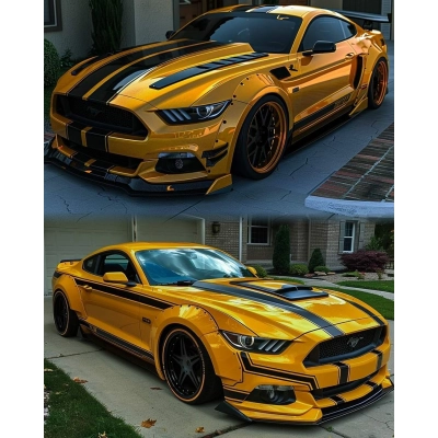 Black Car Stipes Decals DIY Design 01