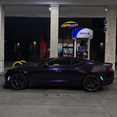 Ravoony Plus PET Gloss Metallic Gentian Purple Car Wrap 02
