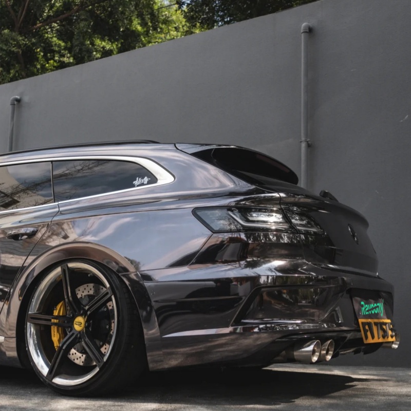 Ravoony Basic PET Gloss Metal Chrome Titanium Car Vinyl Wrap