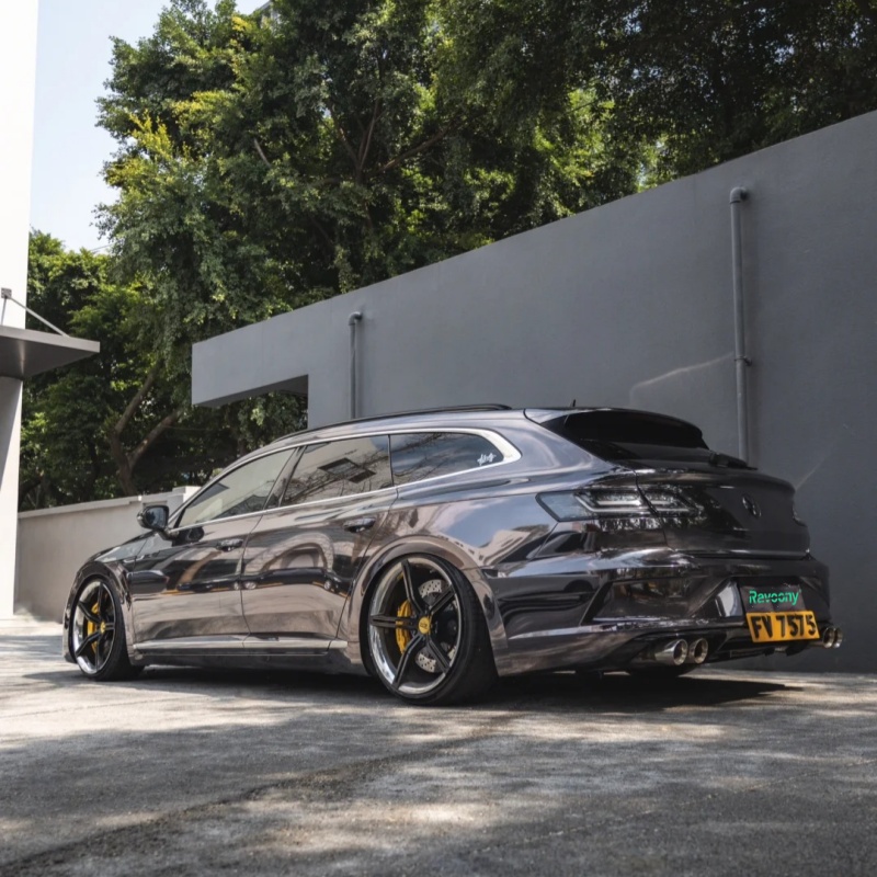 Ravoony Basic PET Gloss Metal Chrome Titanium Car Vinyl Wrap