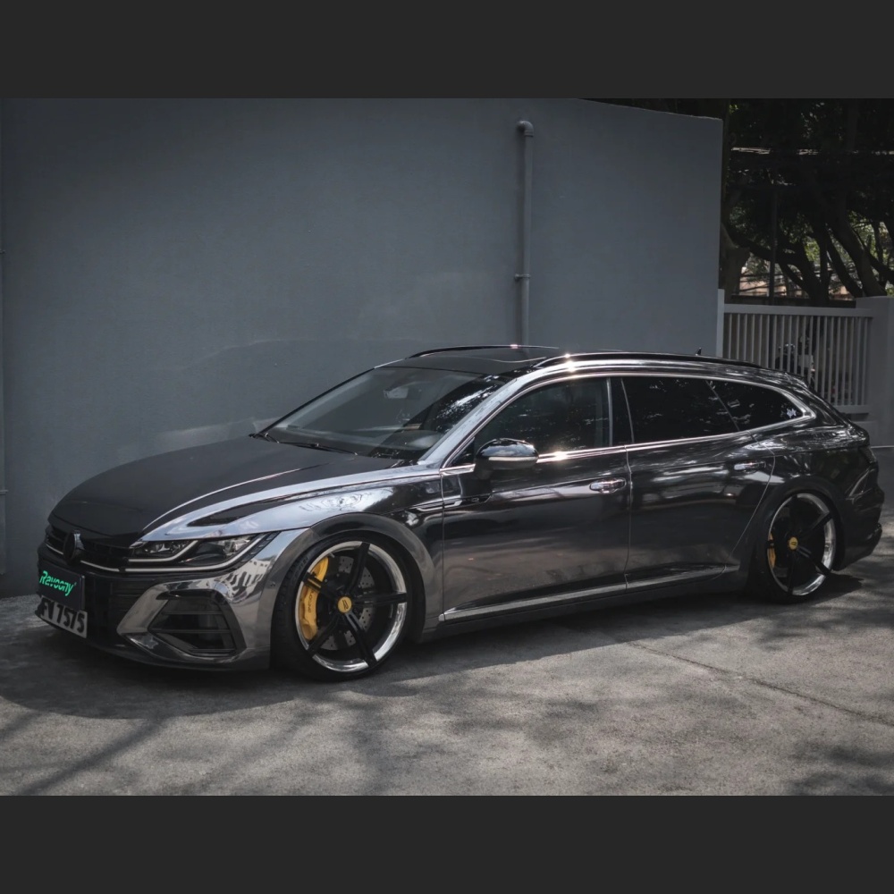 Ravoony Basic PET Gloss Metal Chrome Titanium Car Vinyl Wrap