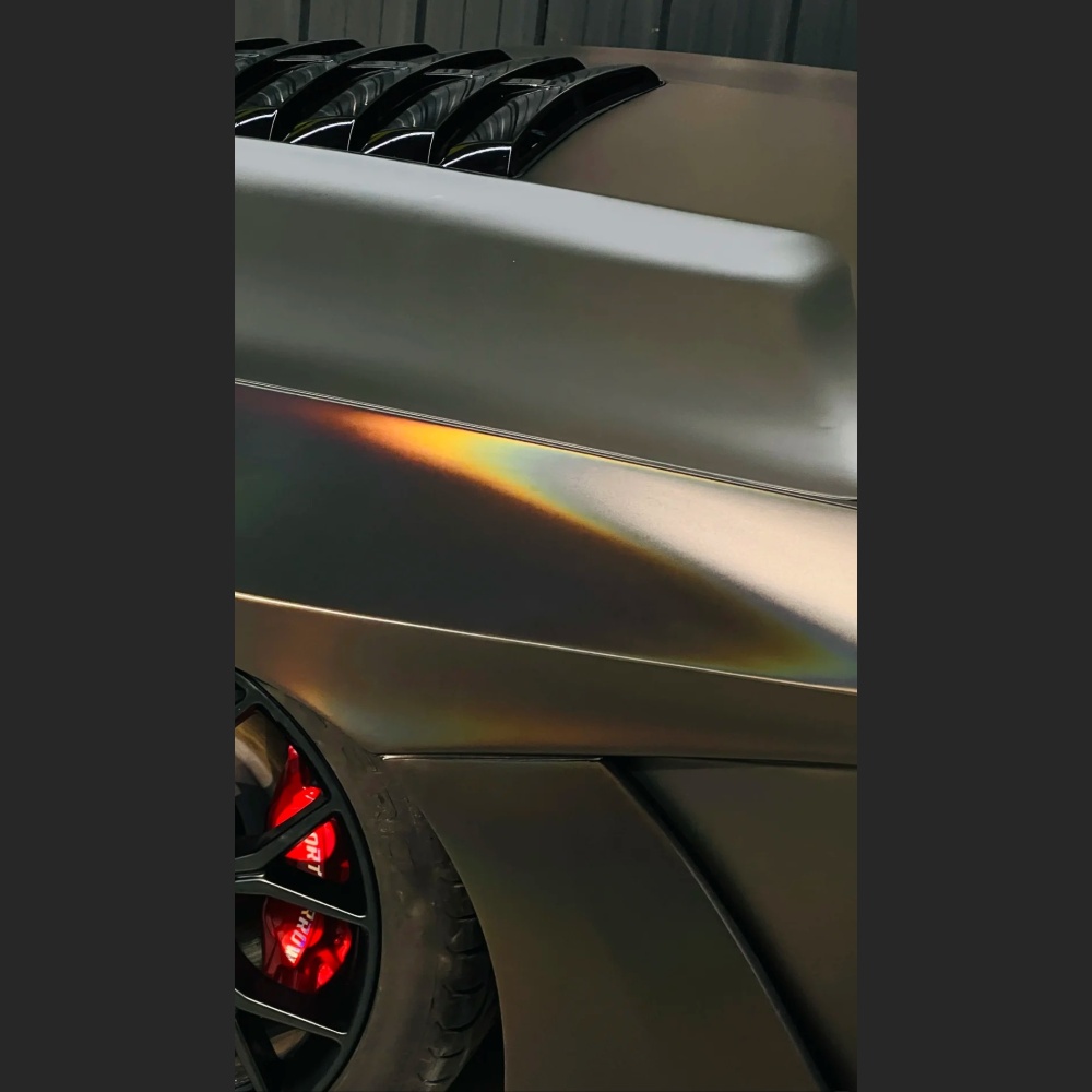 Ravoony Plus PET Matte Neon Electroplated Tungsten Steel Grey Car Vinyl Wrap