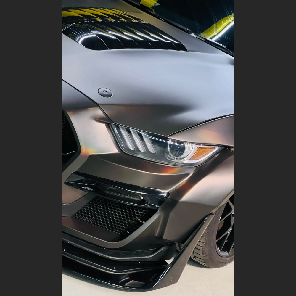 Ravoony Plus PET Matte Neon Electroplated Tungsten Steel Grey Car Vinyl Wrap