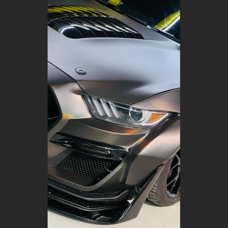 Ravoony Plus PET Matte Neon Electroplated Tungsten Steel Grey Car Vinyl Wrap