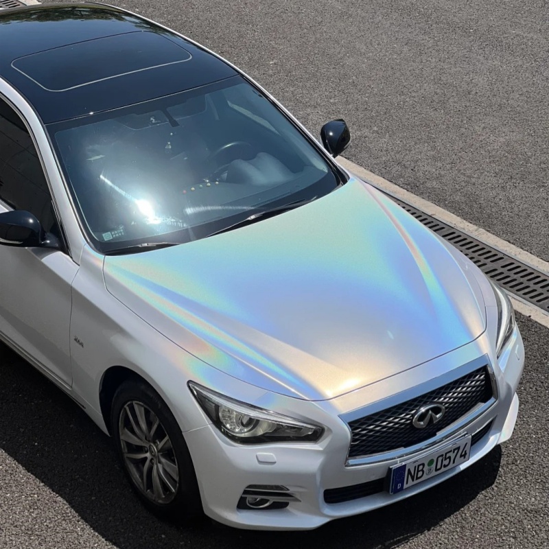 Ravoony Plus Glossy Laser White Car Vinyl Wrap