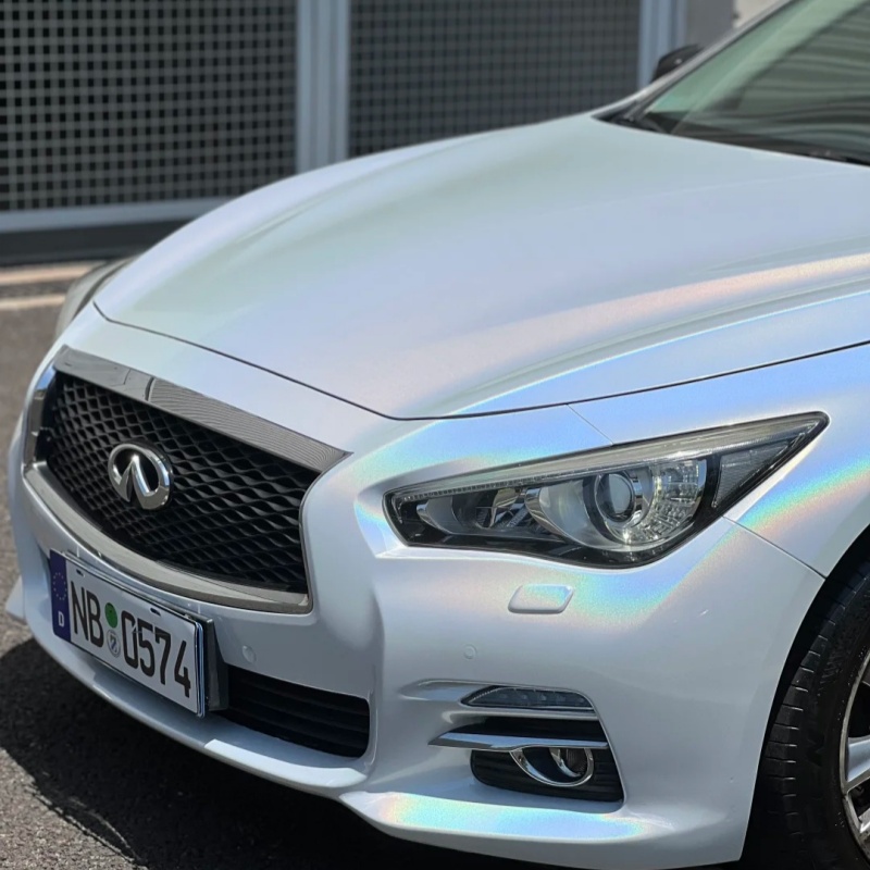 Ravoony Plus Glossy Laser White Car Vinyl Wrap