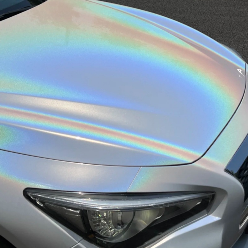 Ravoony Plus Glossy Laser White Car Vinyl Wrap