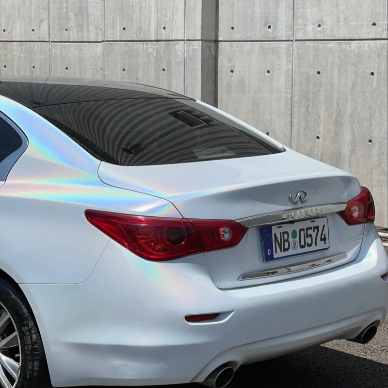 Ravoony Plus Glossy Laser White Car Vinyl Wrap