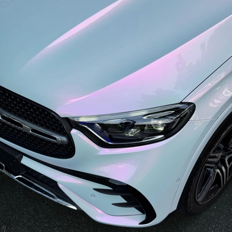 Ravoony Plus Gloss Diamond Pink White Car Wrap