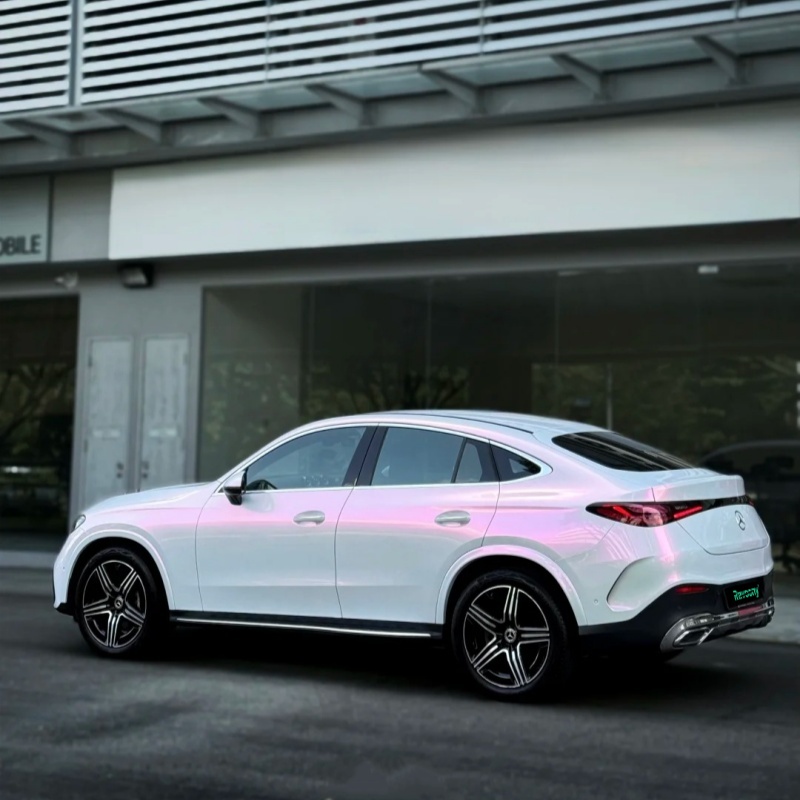 Ravoony Plus Gloss Diamond Pink White Car Wrap
