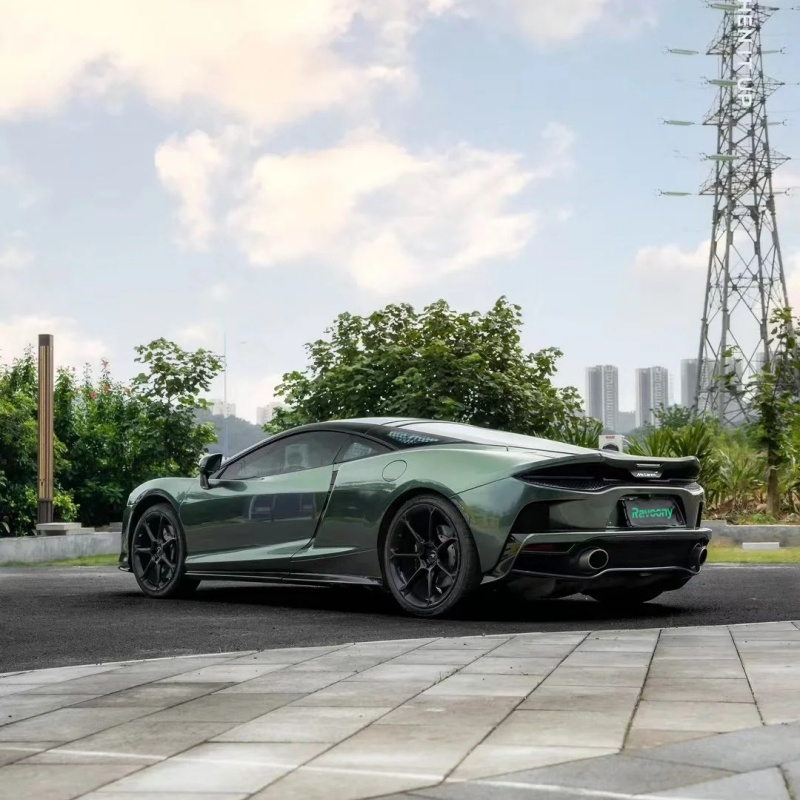 Ravoony Plus PET Gloss Metallic Porsche Oak Green Car Vinyl Wrap