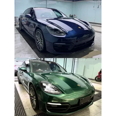 Ravoony Plus PET Glossy Metallic Emerald Green Car Wrap 01