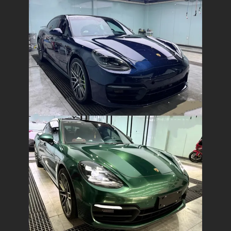 Ravoony Plus PET Glossy Metallic Emerald Green Car Wrap