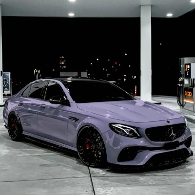 Ravoony Plus PET Gloss Victoria Purple Car Vinyl Wrap 01