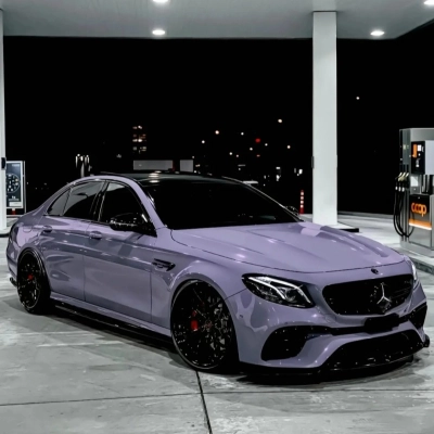 Ravoony Plus PET Gloss Victoria Purple Car Vinyl Wrap 02