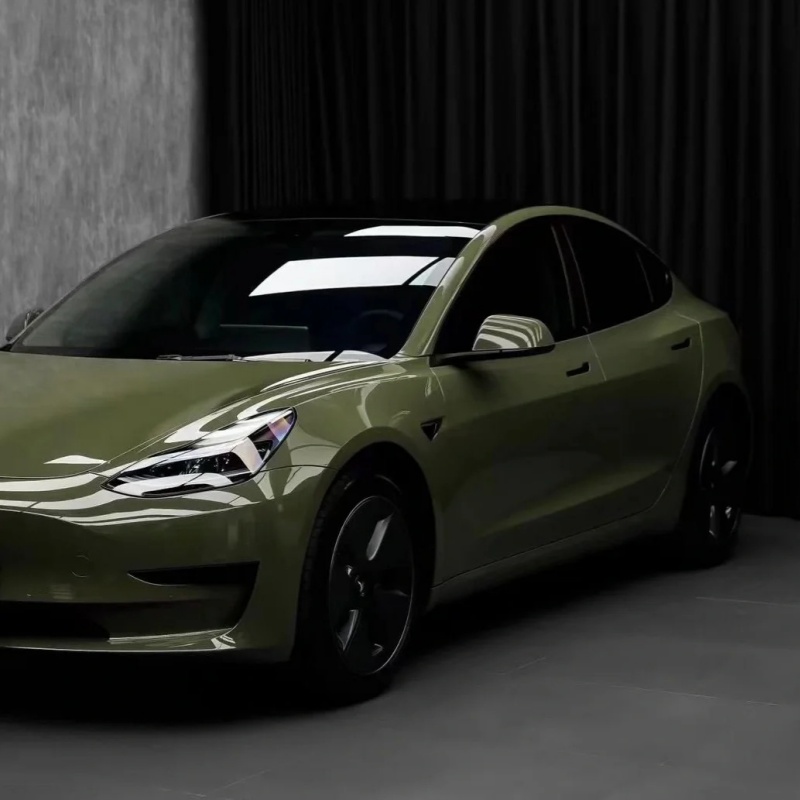 Ravoony Plus PET Gloss Aurora Green Car Vinyl Wrap