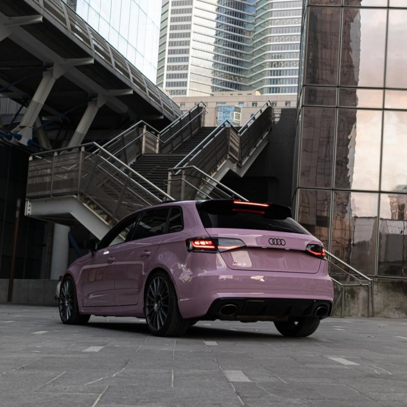 Ravoony Plus PET Glossy Oolong Milk Tea Pink Car Wrap