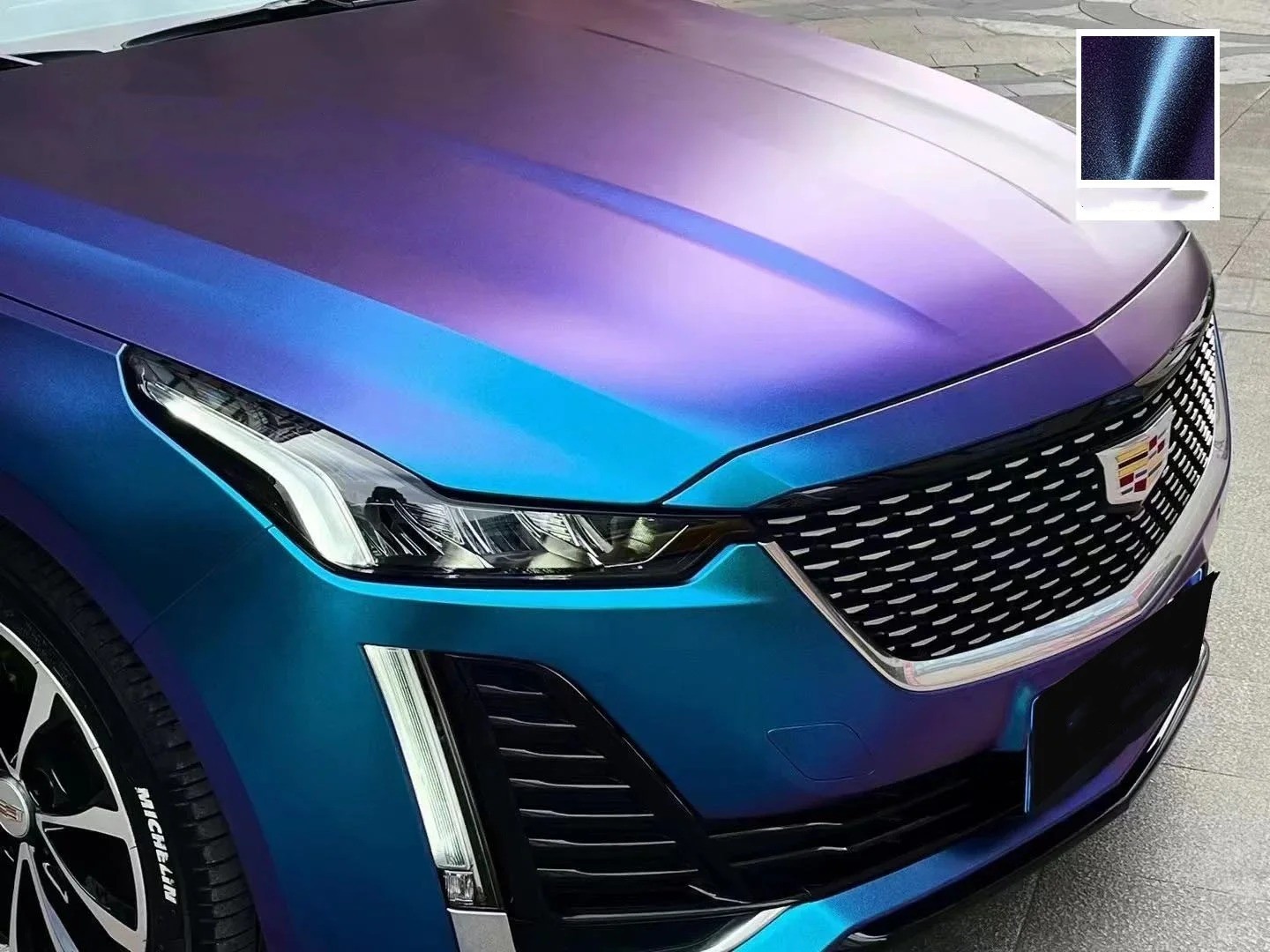 Ravoony Plus PET Matte Diamond Blue Purple Vinyl Wrap
