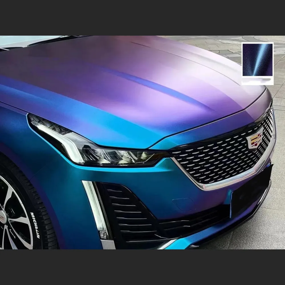 Ravoony Plus PET Matte Diamond Blue Purple Vinyl Wrap
