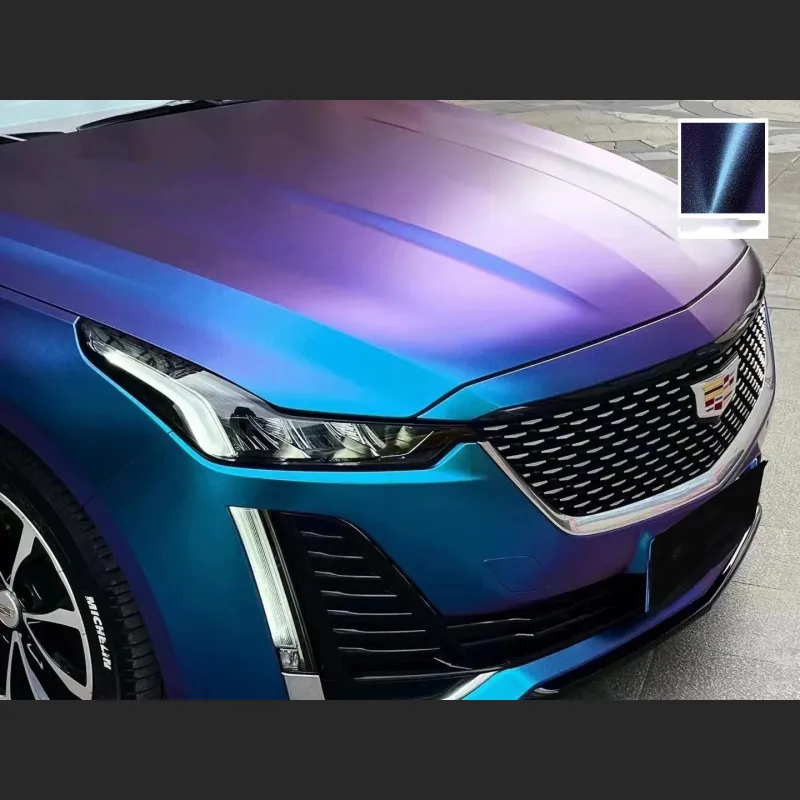 Ravoony Plus PET Matte Diamond Blue Purple Vinyl Wrap