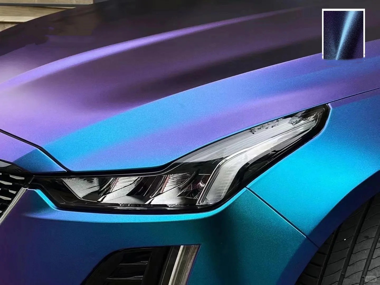 Ravoony Plus PET Matte Diamond Blue Purple Vinyl Wrap