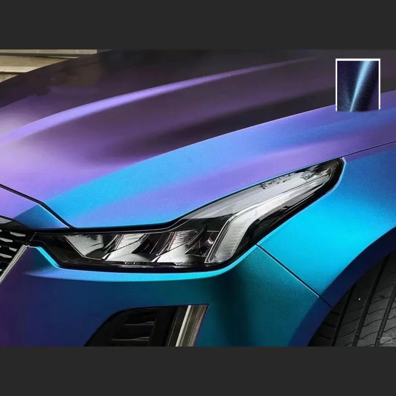Ravoony Plus PET Matte Diamond Blue Purple Vinyl Wrap