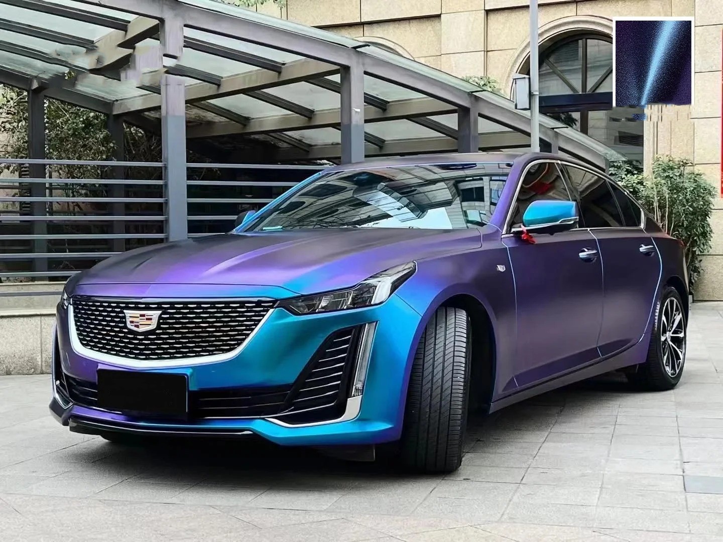 Ravoony Plus PET Matte Diamond Blue Purple Vinyl Wrap