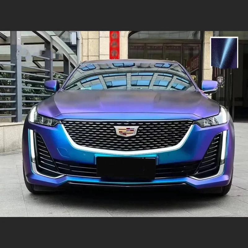 Ravoony Plus PET Matte Diamond Blue Purple Vinyl Wrap