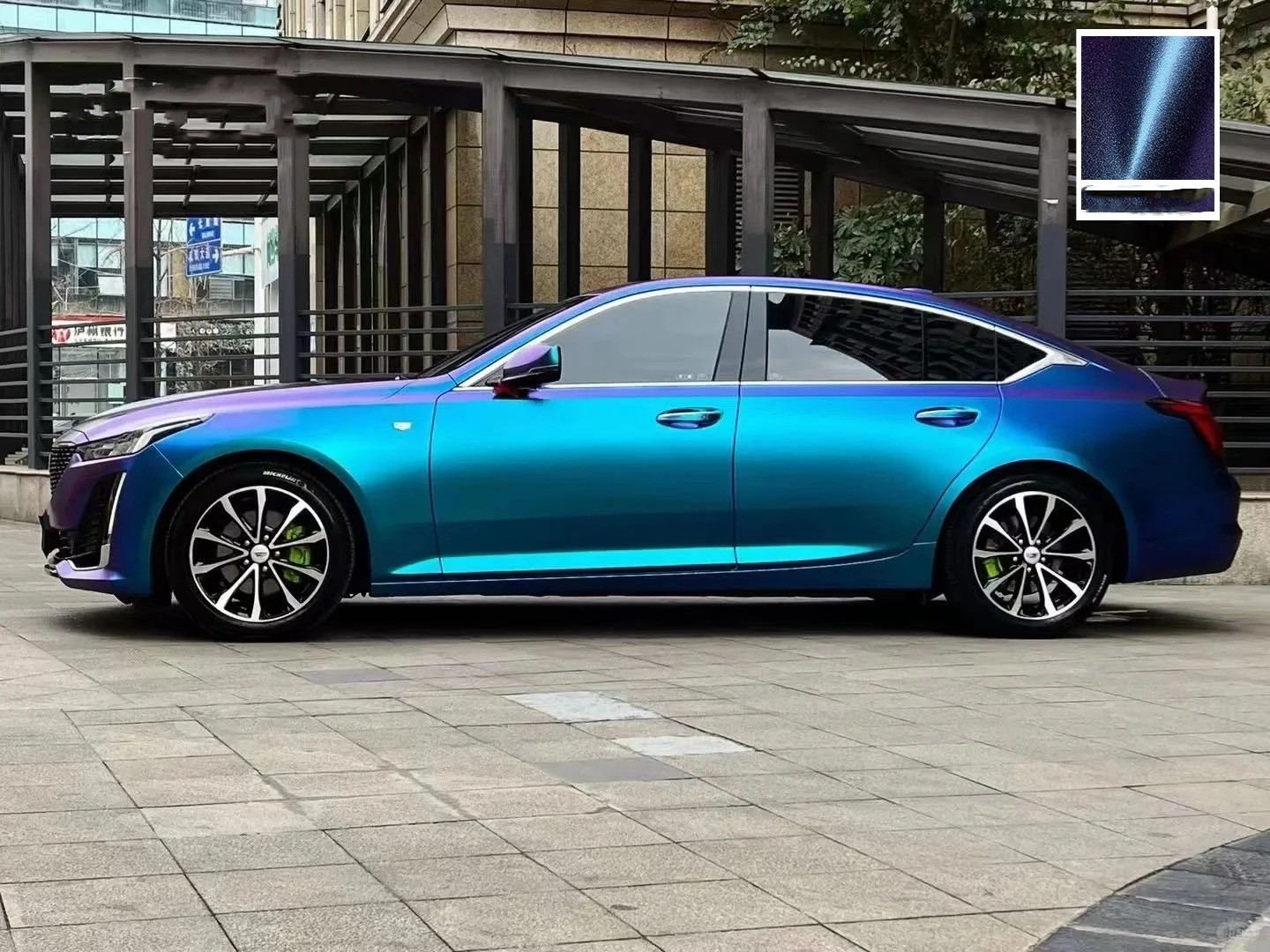 Ravoony Plus PET Matte Diamond Blue Purple Vinyl Wrap