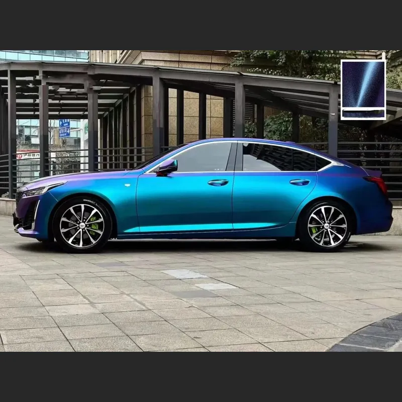 Ravoony Plus PET Matte Diamond Blue Purple Vinyl Wrap