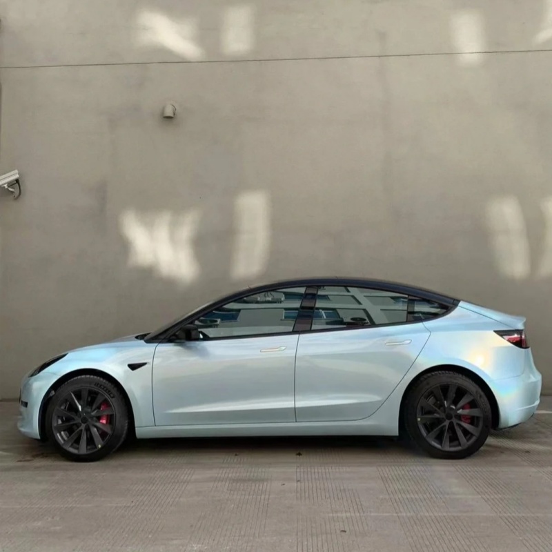 Ravoony Plus Glossy Laser Sea Blue Car Vinyl Wrap