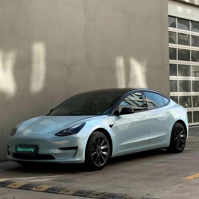 Ravoony Plus Glossy Laser Sea Blue Car Vinyl Wrap