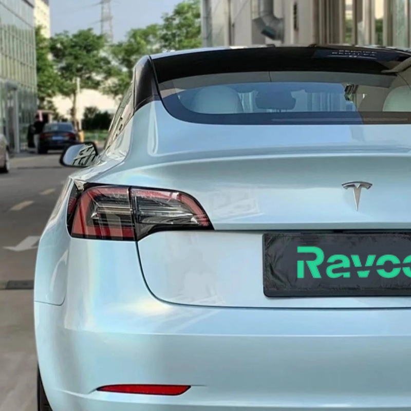 Ravoony Plus Glossy Laser Sea Blue Car Vinyl Wrap