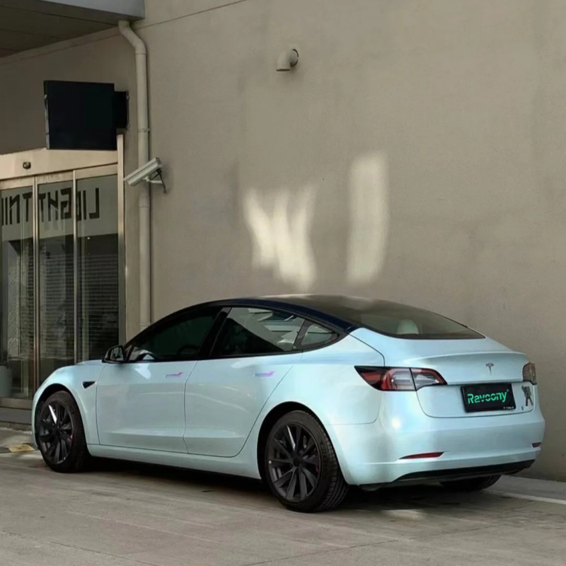 Ravoony Plus Glossy Laser Sea Blue Car Vinyl Wrap