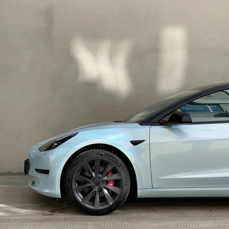 Ravoony Plus Glossy Laser Sea Blue Car Vinyl Wrap