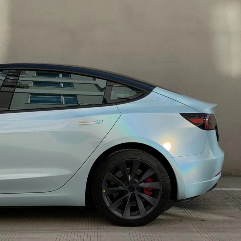 Ravoony Plus Glossy Laser Sea Blue Car Vinyl Wrap