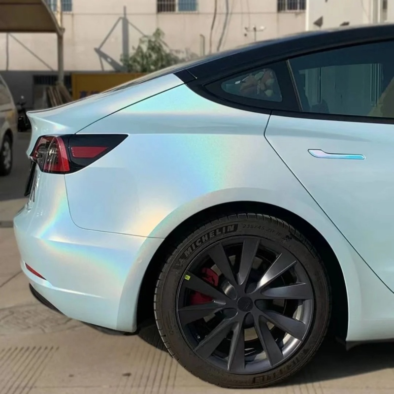 Ravoony Plus Glossy Laser Sea Blue Car Vinyl Wrap