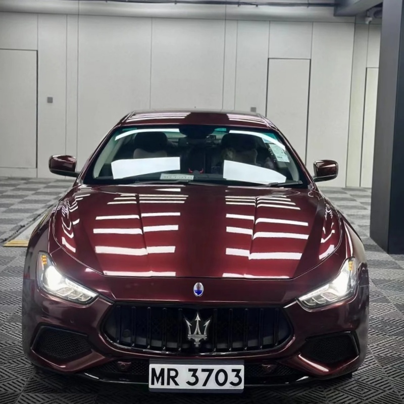 Ravoony Plus PET Glossy Metallic Dark Cherry Red Vinyl Car Wrap