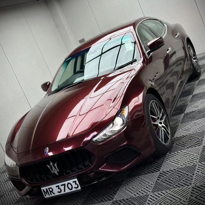 Ravoony Plus PET Glossy Metallic Dark Cherry Red Vinyl Car Wrap