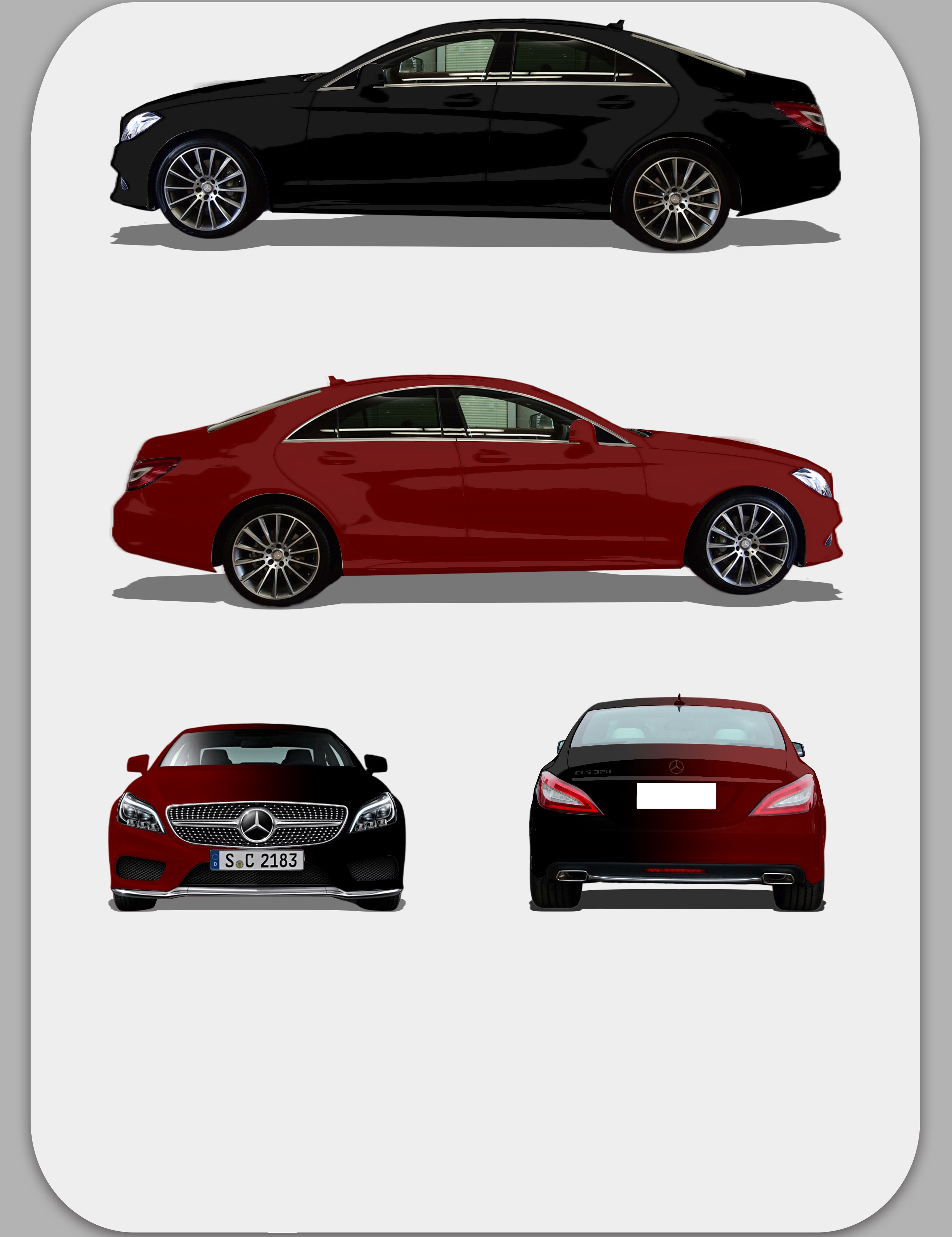 Ravoony Plus Customized Black To Red Gradient Vinyl Wrap