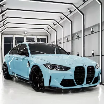 Ravoony Basic PET Glossy Crystal Glacier Blue Car Wrap 02