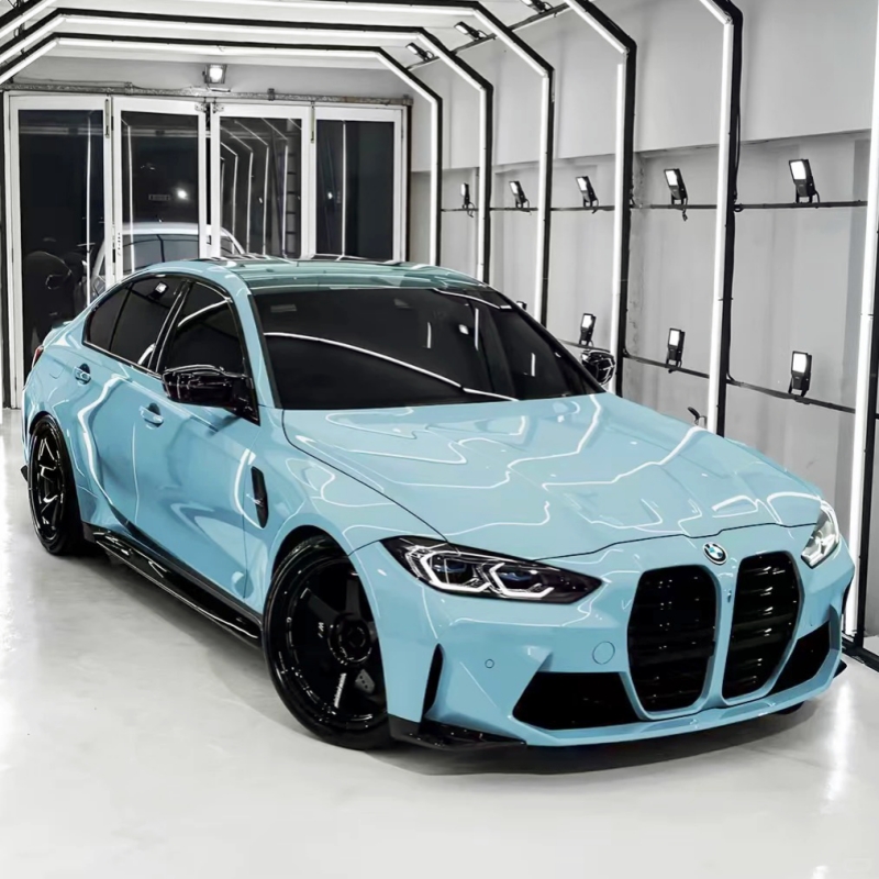 Ravoony Basic PET Glossy Crystal Glacier Blue Car Wrap