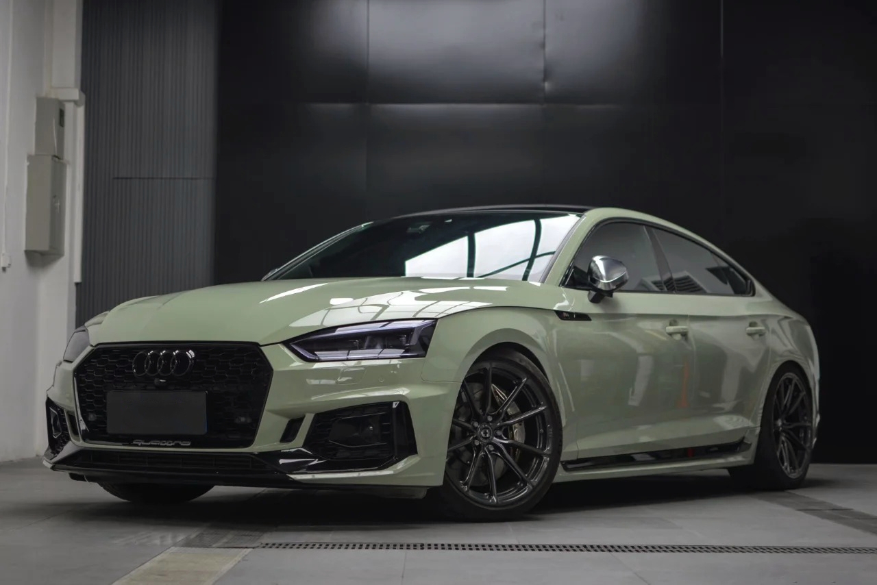 Ravoony Basic PET Gloss Khaki Green Car Vinyl Wrap