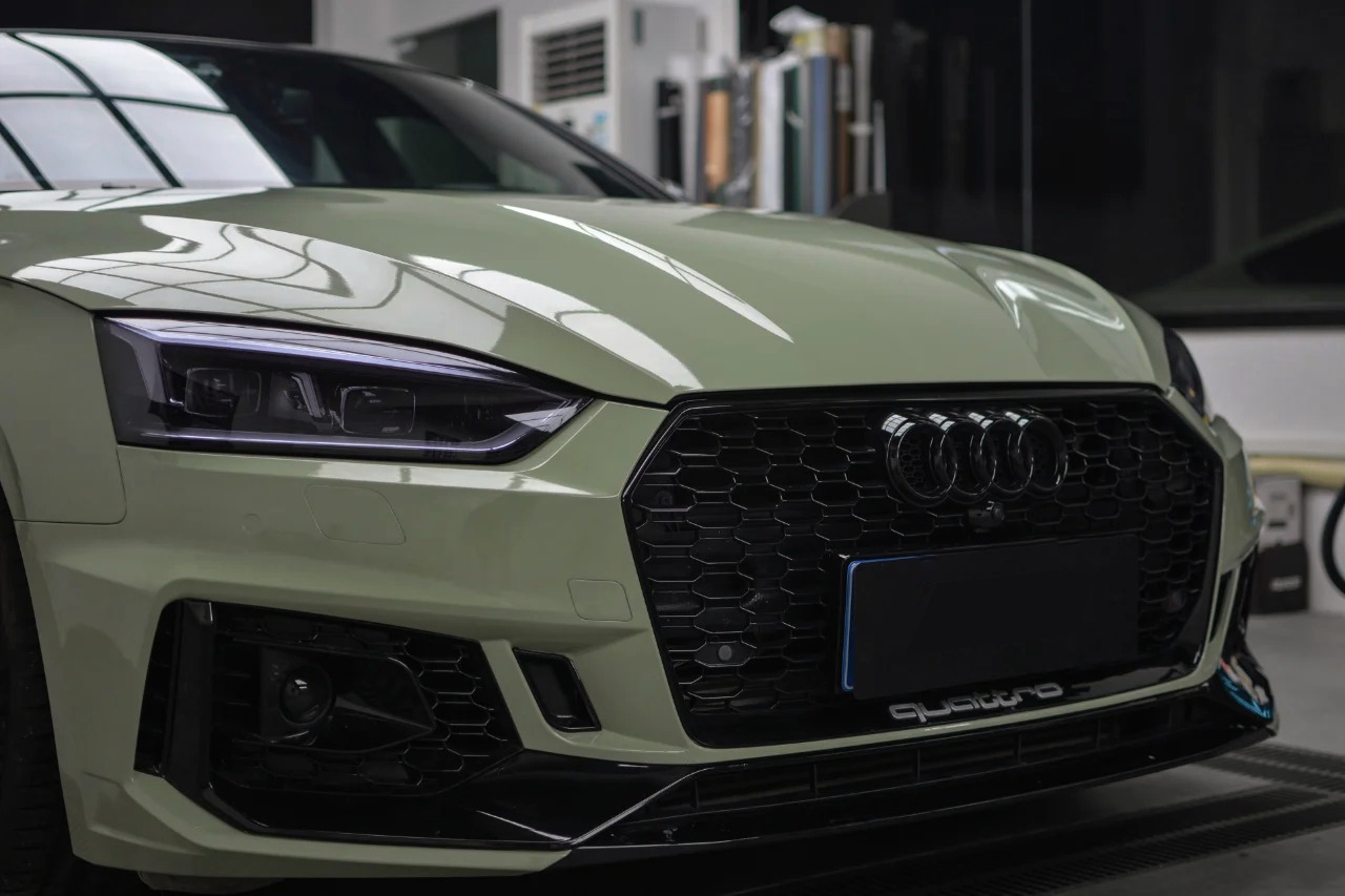 Ravoony Basic PET Gloss Khaki Green Car Vinyl Wrap