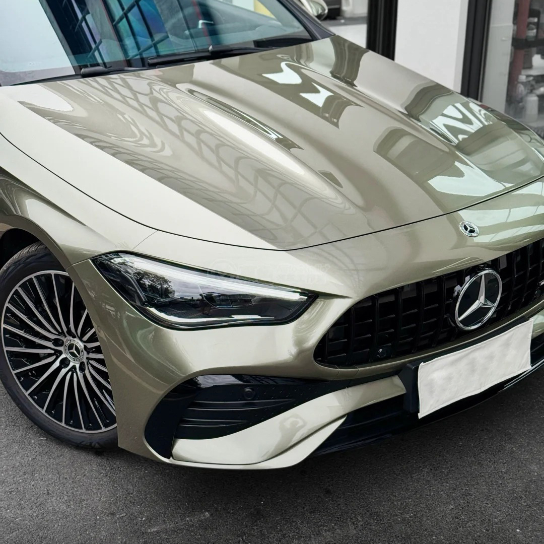 Ravoony Plus PET Glossy Metallic Aventurine Green Car Vinyl Wrap