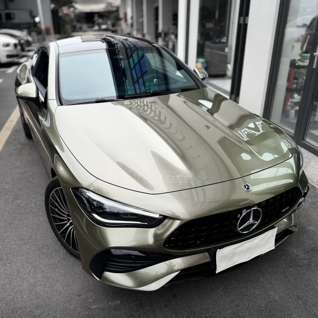 Ravoony Plus PET Glossy Metallic Aventurine Green Car Vinyl Wrap